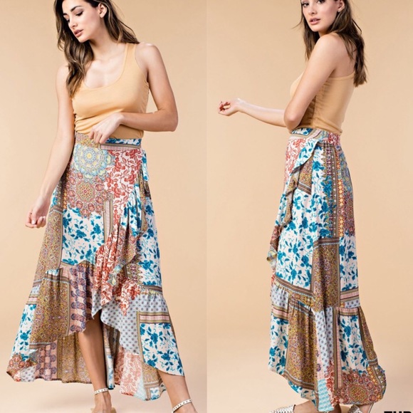 MAGGIE Print Maxi Skirt - Picture 2 of 3